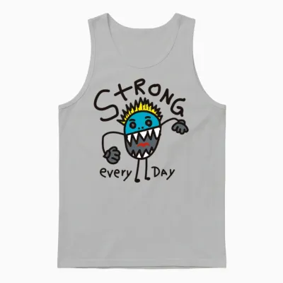 Funny Monster Cartoon Unisex Tank Top - Ash