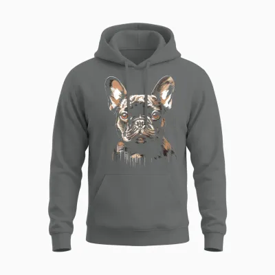 Französische Bulldogge Motiv Pet Art Hund Französische Bulldogge Unisex Hoodie - Graphite Heather