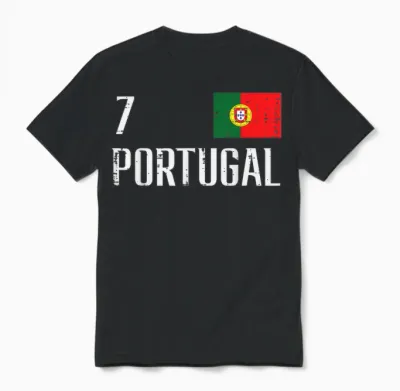 Portugal Portuguese Men Women Boys Girl Unisex T-Shirt - Black