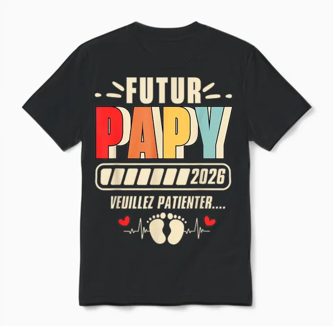 Gift Future Grandpa 2026 Grandpa Announcement Pregnancy Unisex T-Shirt in Black