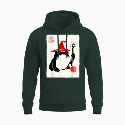 Nat 1 Dnd Board Games Men Women Children Funny Japanese Frog Unisex Hoodie - Forest