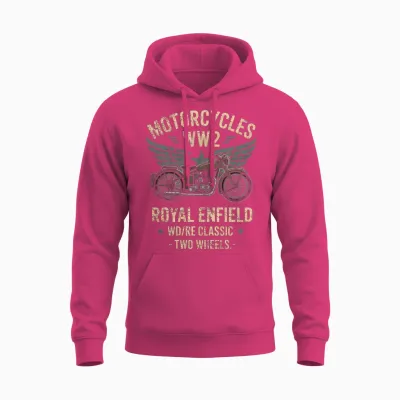Royal Enfield Wd/re Classic Motorrad Ww2 Langarmshirt Unisex Hoodie - Heliconia