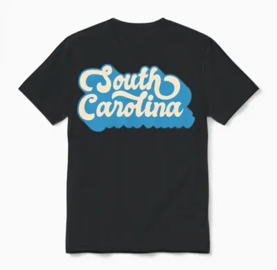 South Carolina Retro Unisex T-Shirt - Black
