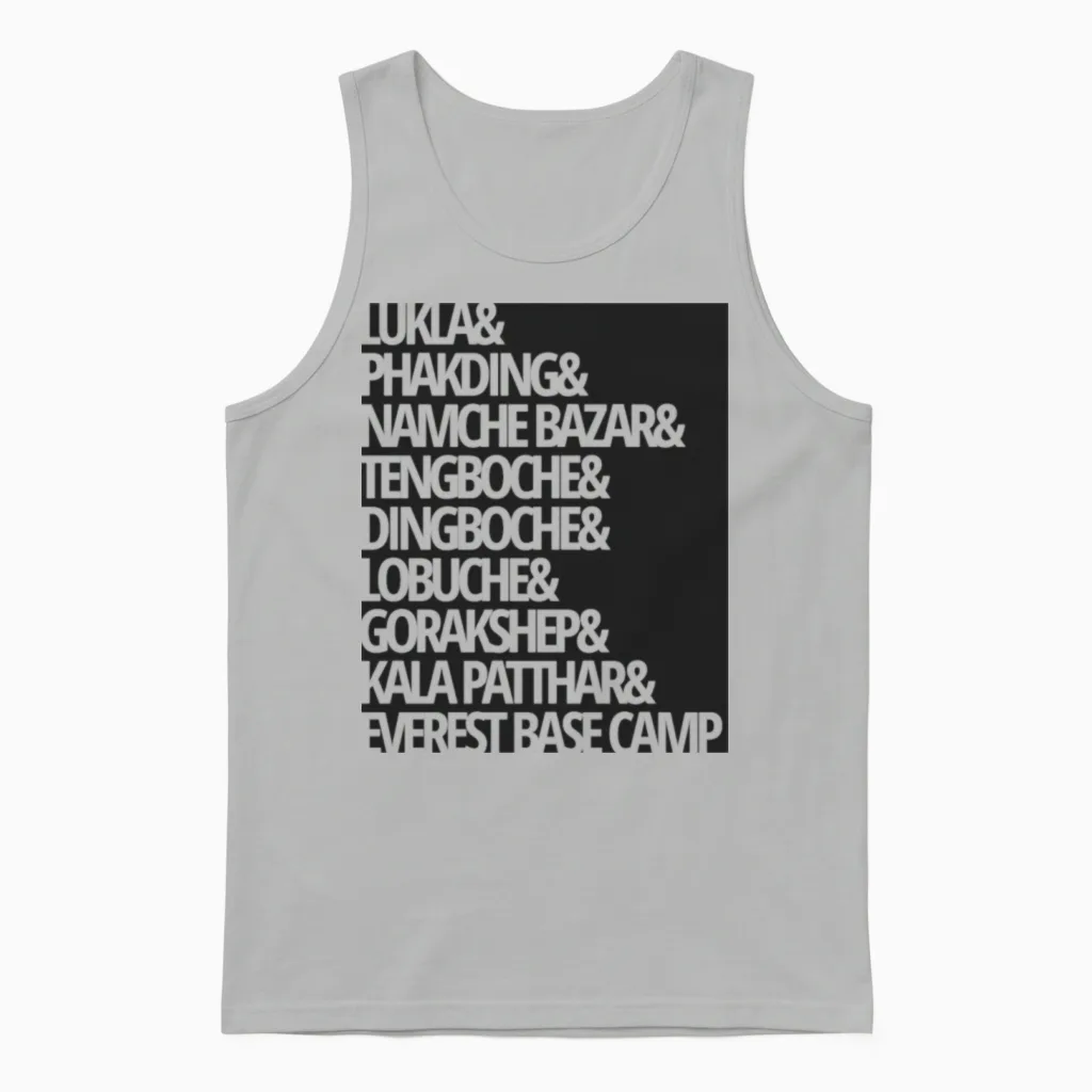 Everest Base Camp Trek Unisex Tank Top in Ash
