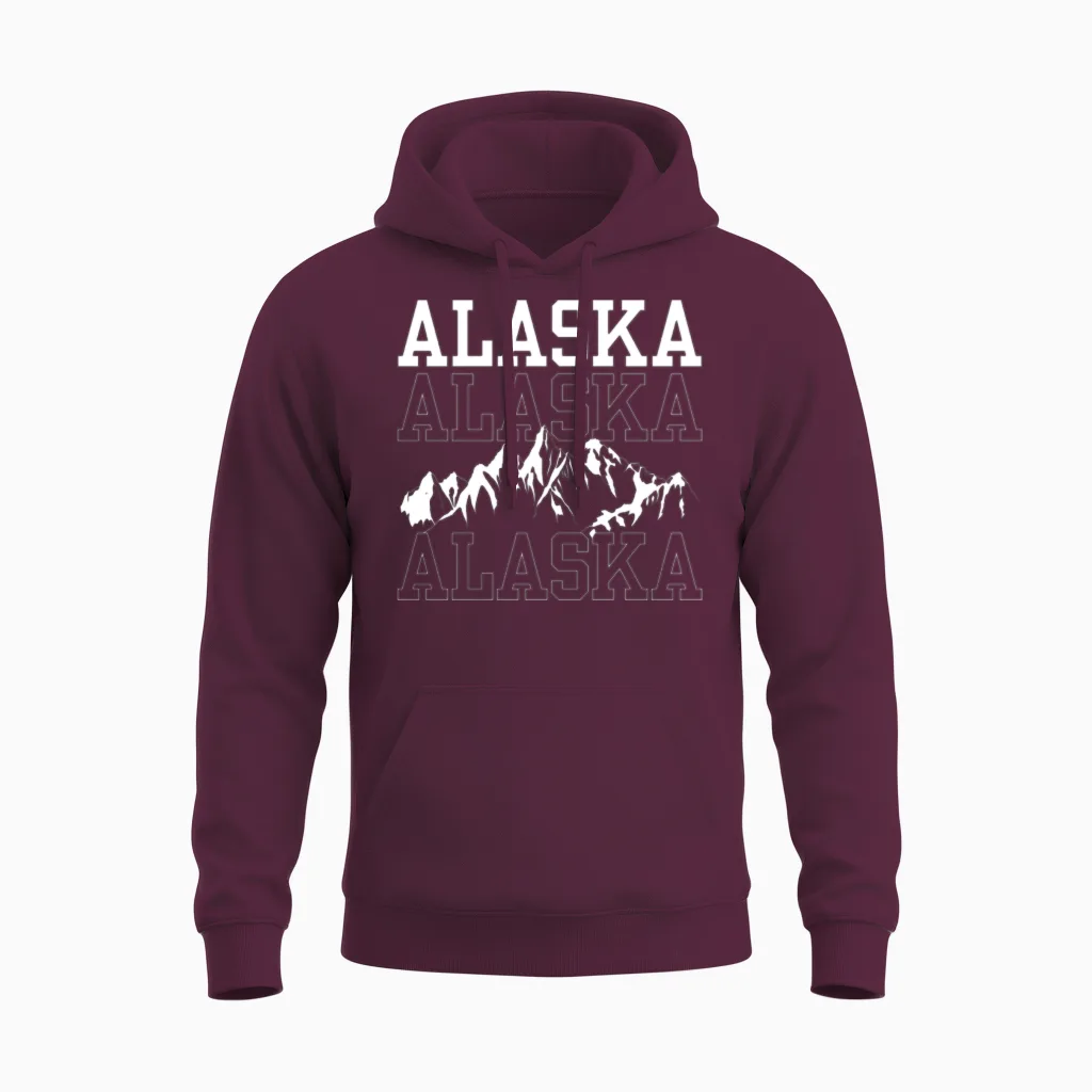 Alaska Hiker Hiking Nature Hike Unisex Hoodie in Maroon