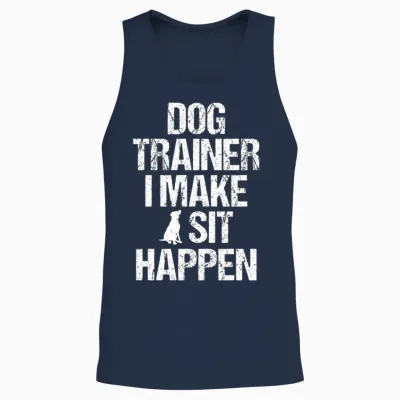 Dog Trainer Dog Commands Obedience Training Unisex Tank Top - Navy