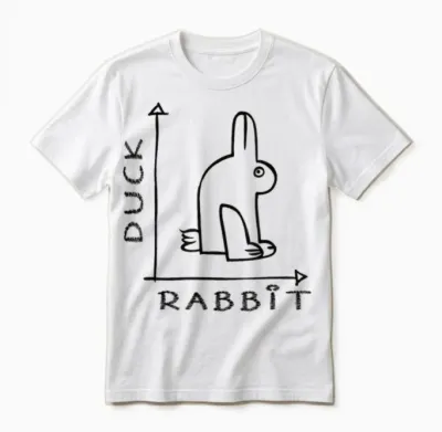 Rabbit Duck Funny Optical Illusion Unisex T-Shirt - White