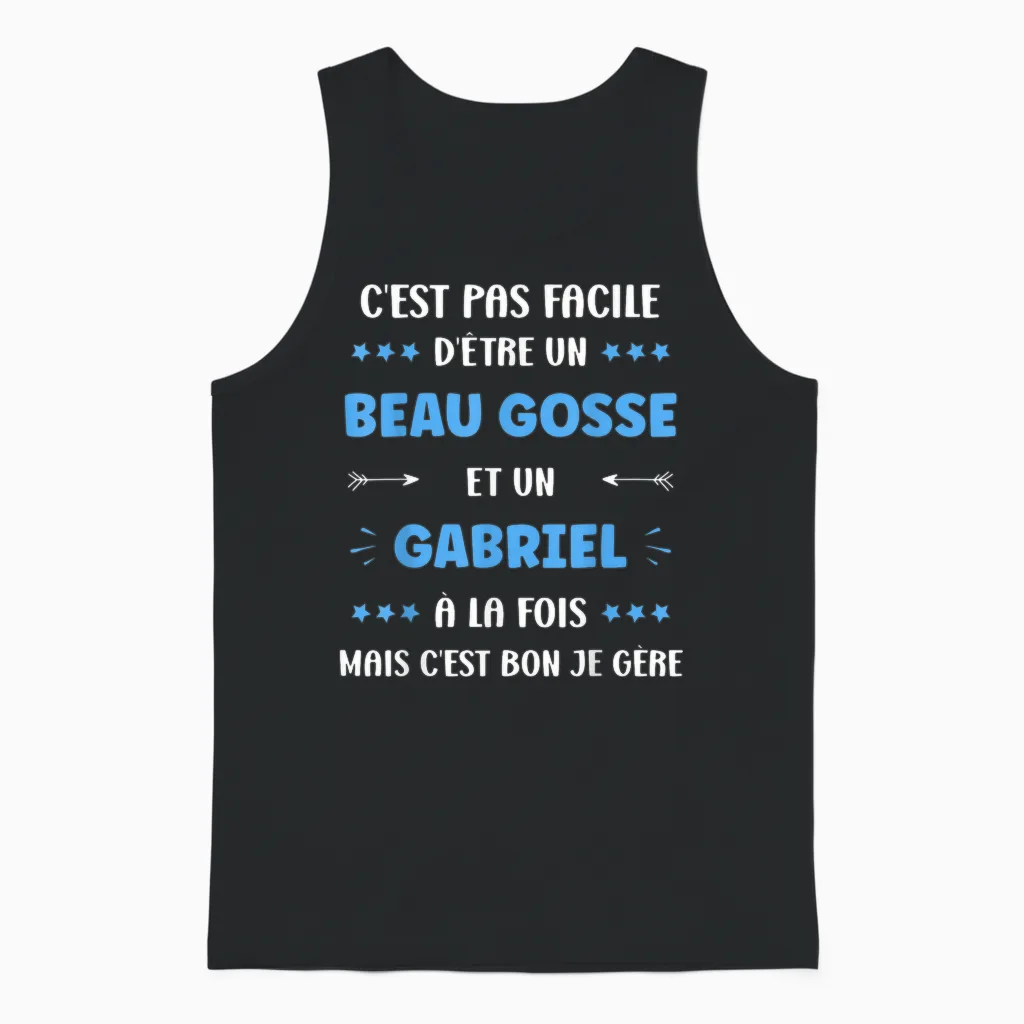 Beau Gosse Super Gabriel Boy Name Funny Gabriel Unisex Tank Top in Black