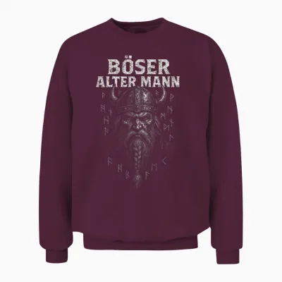 Böser Alter Mann - Biker Alter Mann Totenkopf Unisex Sweatshirt - Maroon
