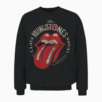 The Rolling Stones 50th Anniversary Logo Unisex Sweatshirt - Black