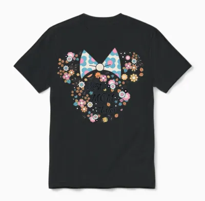 Disney Minnie Mouse Best Mom Ever Icon Flowers Mother’s Day Unisex T-Shirt - Black
