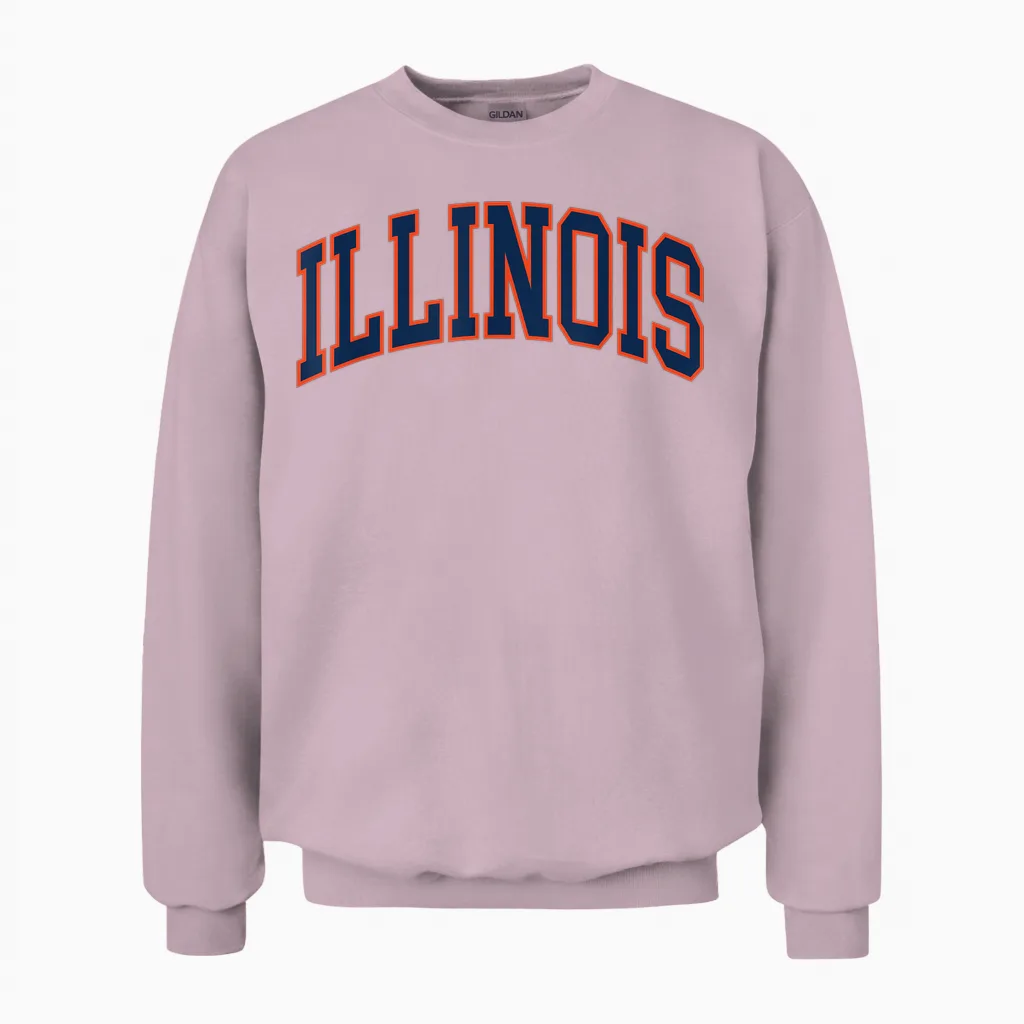 Retro Illinois Tee Vintage Illinois Blue Orange Throwback Il Unisex Sweatshirt in Light Pink