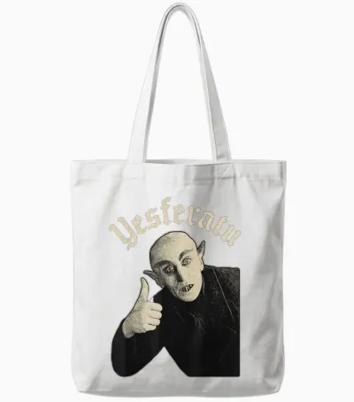 Yesferatu Funny Vampire Parody Meme Halloween Tote Bags - White