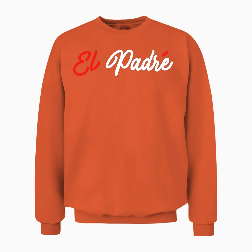 Homme El Padre Papa Humour Fête Des Pères Famille Homme Cadeau T-Shirt Haut De Gamme Unisex Sweatshirt in Orange