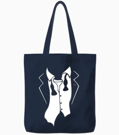 Funny Tuxedo Tux After Party Tuxedo Wedding Gifts Tote Bags - Navy