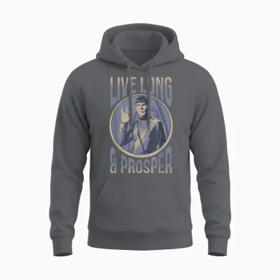 Star Trek Original Series Spock Prosper Premium T-Shirt, Black, S Unisex Hoodie - Charcoal