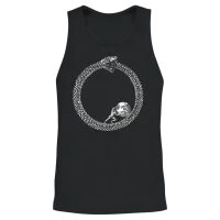 Sisyphus in an Ouroboros Snake Unisex Philosophy Unisex Tank Top - Black – 2