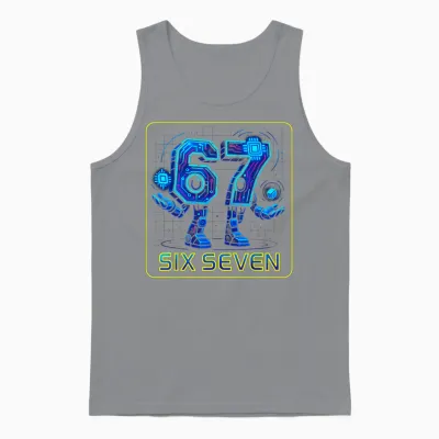 67 Cyber Robots - Six Seven 6—7 Slang-Meme Für Jungen Und Teenager Unisex Tank Top - Sport Grey