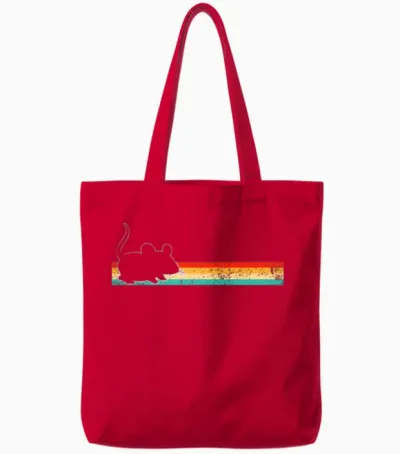 Mouse Retro Tote Bags - Red