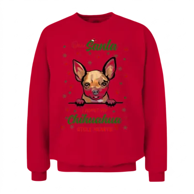 Chihuahua Dog Christmas Dog Breed Unisex Sweatshirt - Red