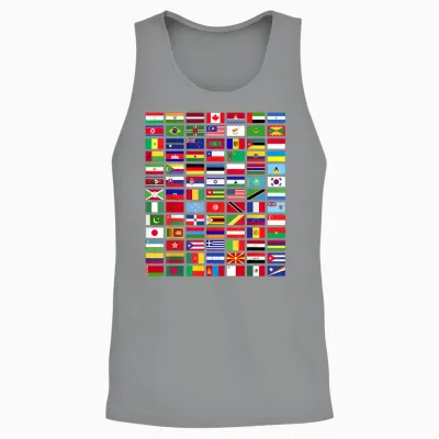 All Countries Flags of the World 287 Flag International Unisex Tank Top - Sport Grey