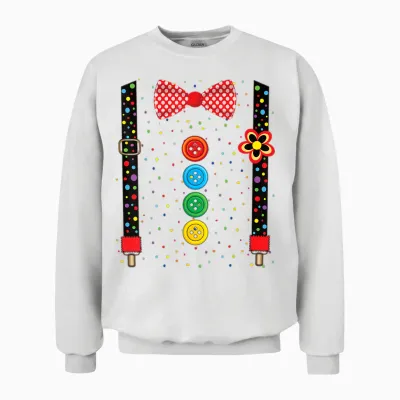 Lustige Clownskostüme Für Kinder Karneval Kostüm Faschings Unisex Sweatshirt - White