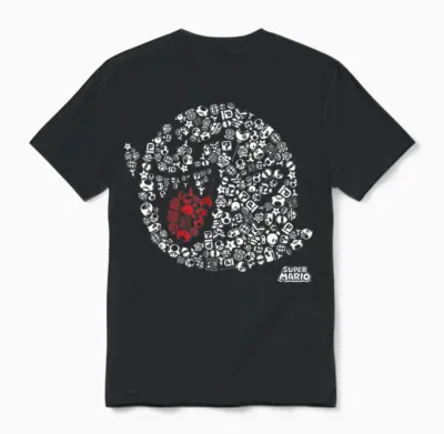 Nintendo Super Mario Iconic Boo Portrait Graphic Unisex T-Shirt - Black