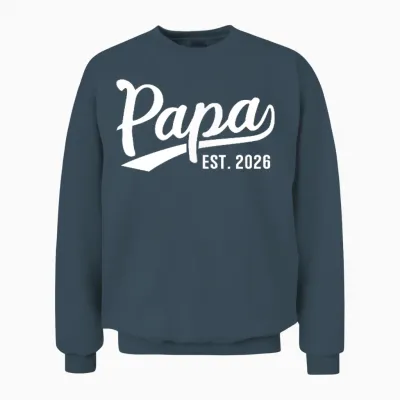 Papa 2026 Stolzer Papa Est 2026 Unisex Sweatshirt - Dark Heather