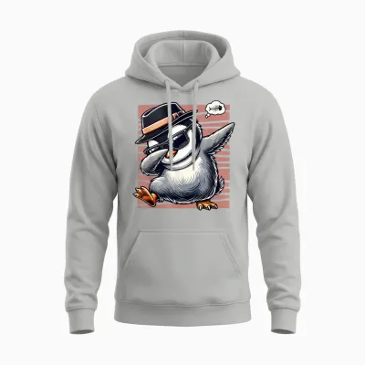 Penguin Dab Dabbing Funny Funny Penguin Theme T-Shirt, Black, S Unisex Hoodie - Ash