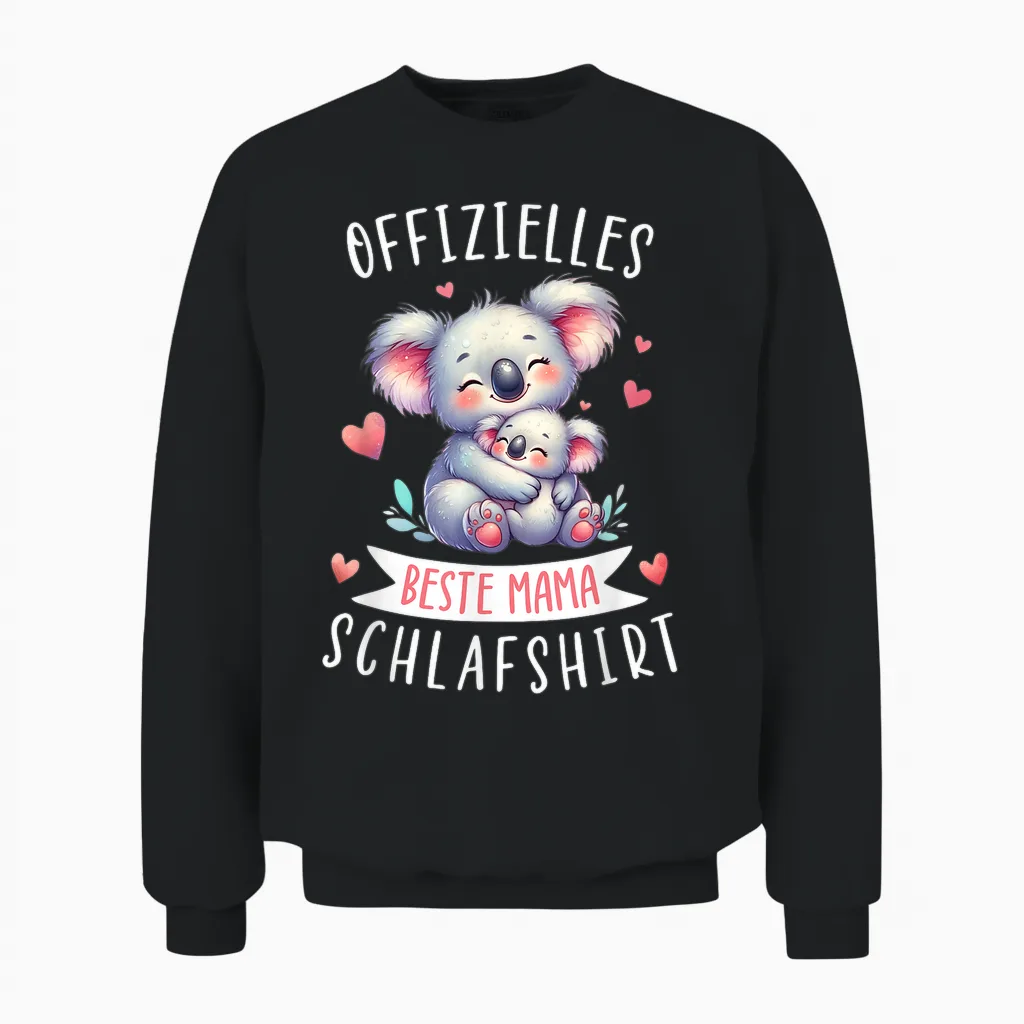 Offizielles Beste Mama Schlafshirt Muttertag Koalabär Mama Unisex Sweatshirt in Black