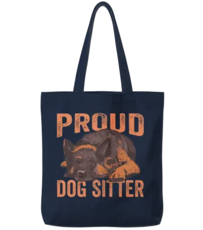 Proud Dog Sitter Job Puppy Dog Sitting Dogs Tote Bags - Navy