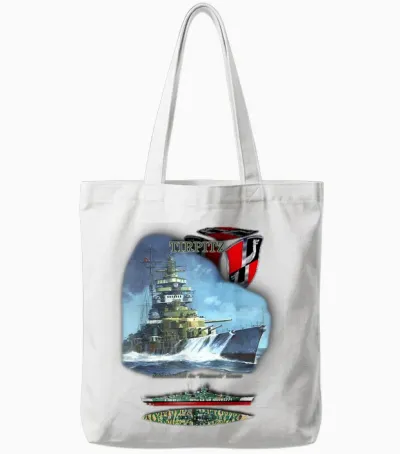 Geschenkidee Schlachtschiff „tirpitz“ T-Shirt, Unisex-Erwachsene, Schwarz, S, Kurzarm Tote Bags - White