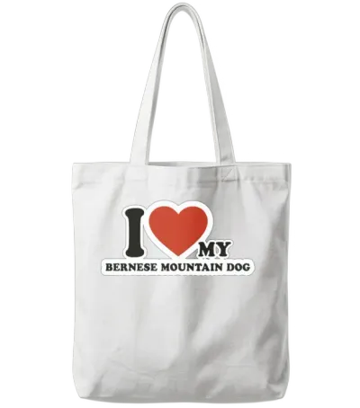 I-Love Pet Dog Dog-Breed Bernese Mountain Dog Tote Bags - White
