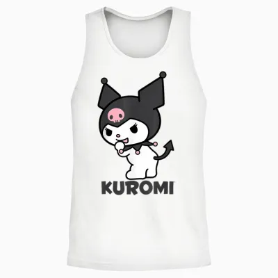 Sanrio Kuromi Backside Logo Unisex Tank Top - White