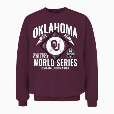 Oklahoma Sooners College World Series 2026 Cws Baseball Unisex Sweatshirt - Maroon