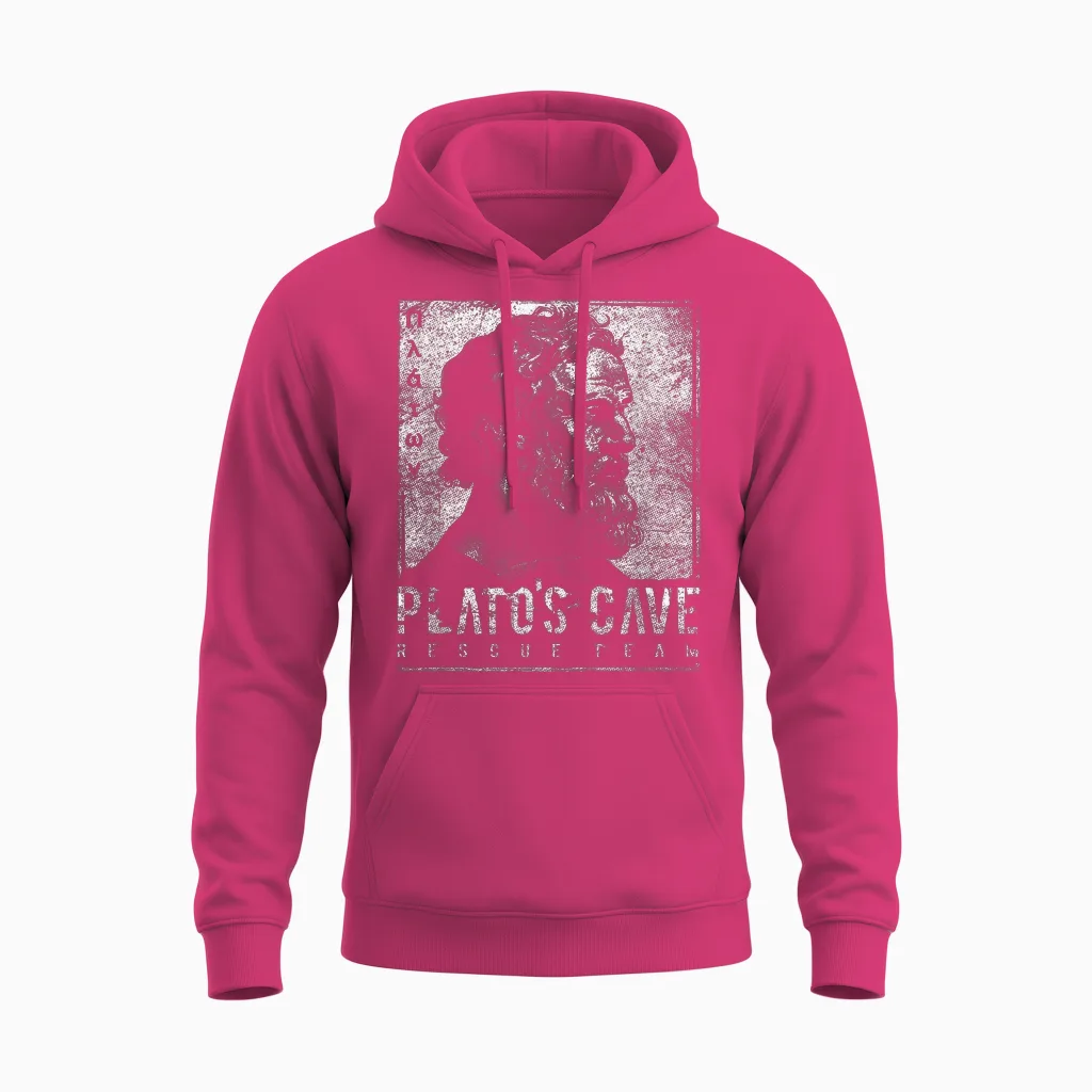 Platos Cave Rescue Team Platons Höhlengleichnis Philosophie Unisex Hoodie in Heliconia
