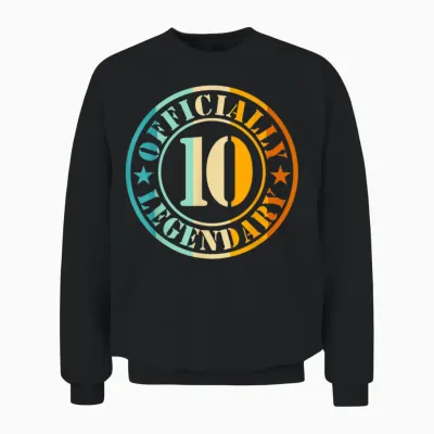 10. Geburtstag Junge Mädchen Legende Level 10 Jahre Unisex Sweatshirt - Black