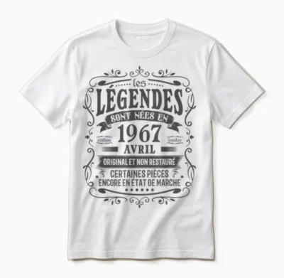Avril 1967 Anniversaire 58 Ans Homme Né En Avril 1967 Humour Unisex T-Shirt - White