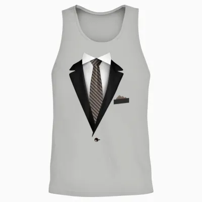 Tuxedo Funny Wedding Tie Jacket T-Shirt, Black, S Unisex Tank Top - Ash