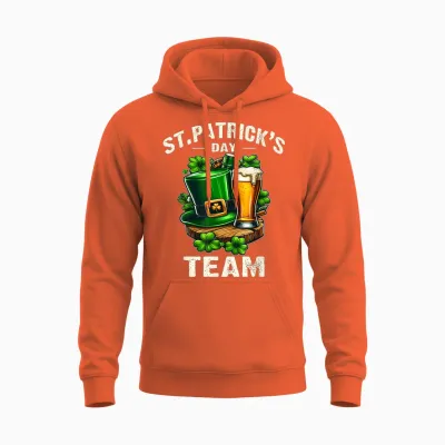 St Patricks Team Saint Patrick's Day Beer Humour Unisex Hoodie - Orange