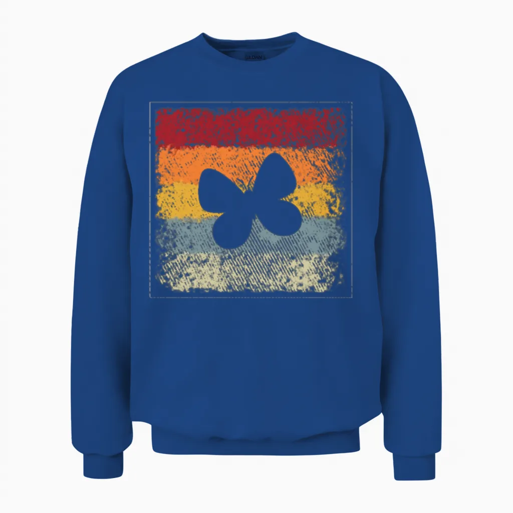 Butterfly Retro Unisex Sweatshirt in Royal