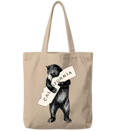 1913 Cali Bear California Tote Bags - Natural