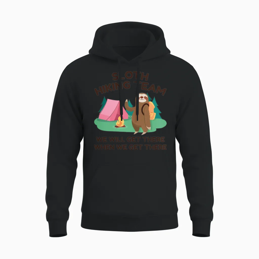 Sloth Hiking Team - & Outdoors Unisex Hoodie in Black