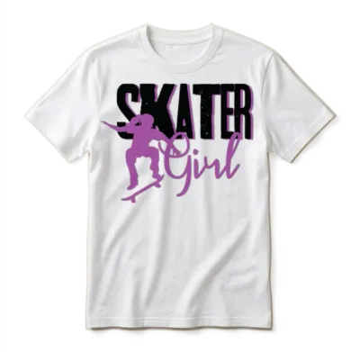 Skater Girl Skateboarding Unisex T-Shirt - White