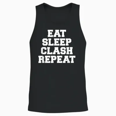 Eat Sleep Clash Repeat Shirt Gift for Royale Gamers Unisex Tank Top - Black