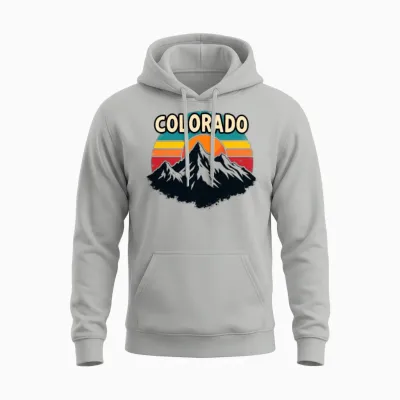 Retro Colorado Unisex Hoodie - Ash