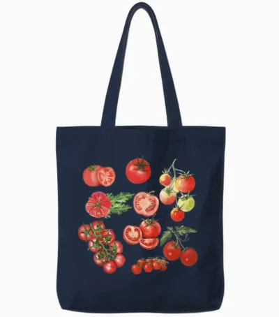 Tomate Saison Jardinage Légumes Fermier Ferme Hommes Femmes Enfant Tote Bags - Navy