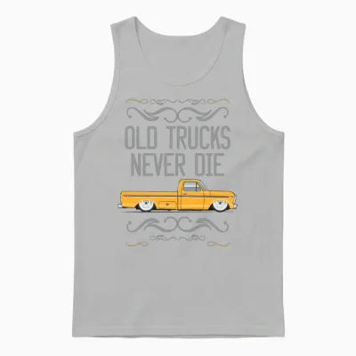 Old Trucks Chrome Yellow Unisex Tank Top - Ash