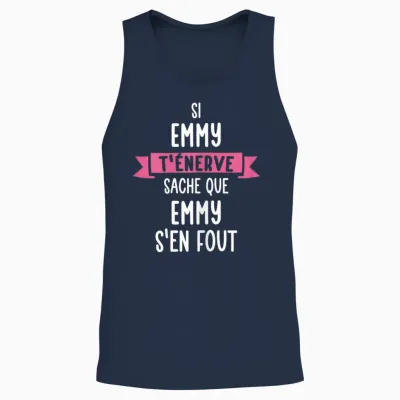 Gift Woman Humor Personalised Name Emmy Unisex Tank Top - Navy