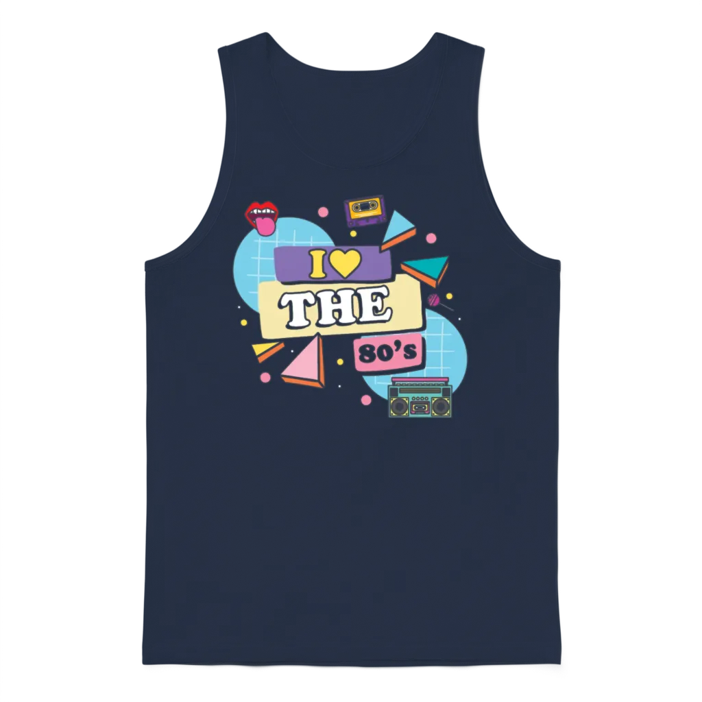 80s Retro Unisex Tank Top - Navy